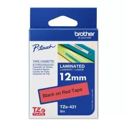 Brother TZe-431 Labelling Tape 12mm Black On Red Tape