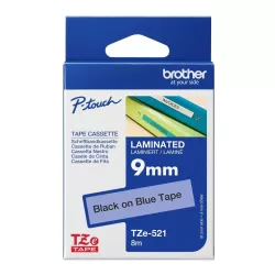Brother TZe-521 Labelling Tape 9mm Black On Blue Tape Brother TZe-521 Labelling Tape 9mm Black On Blue Tape