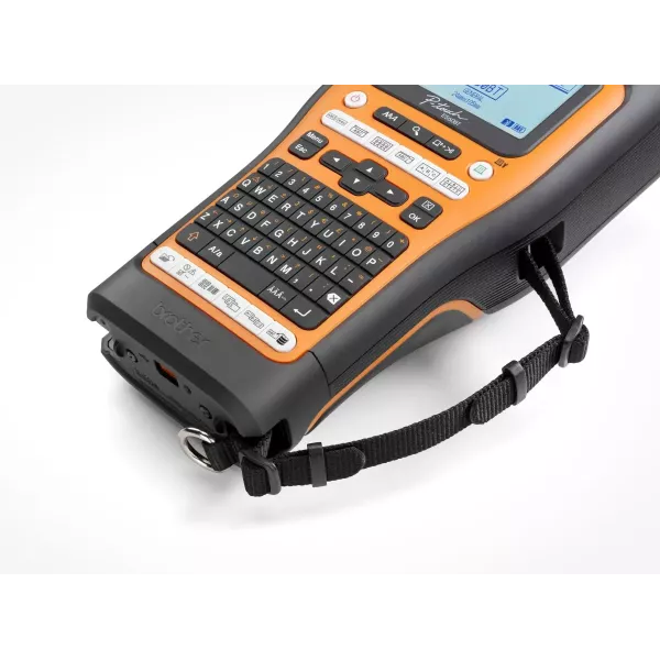 Brother PT-E560BTVP Label Printer bundle with carry case, battery, USB cable, and tapes