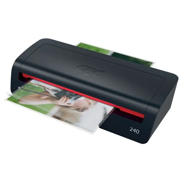 GBC 240 Home Office A4 Laminator – compact home laminator, black and red design, MCS Office National