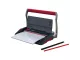 GBC CombBind CB15 Manual Binder – 15-Sheet Punch & 165/195-Sheet Binding Capacity Space-saving design of GBC CombBind CB15 next to stacked bound reports