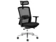 Aila Ergo High Back Ergonomic Office Chair – Black Mesh/Fabric, Chrome Base