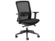 Aila Ergo Medium Back Ergonomic Office Chair – Black Mesh/Fabric, Black Base
