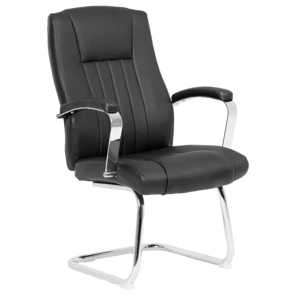 Chantie Visitor Office Chair – Black Bonded Leather
