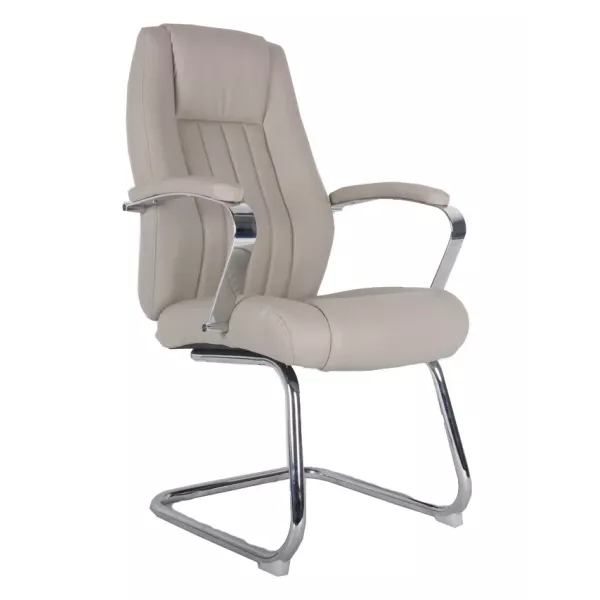 Chantie Visitor Office Chair – Dove Grey Bonded Leather Chantie Visitor Office Chair – Dove Grey Bonded Leather