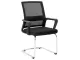 Chrome Cindy Visitor Office Chair – Black Mesh/Fabric, Sleighbase