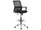 Chrome Cindy Draughtsman Ergonomic Chair – Black Mesh/Fabric with Chrome Footring