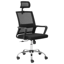 Chrome Cindy High Back Ergonomic Office Chair – Black Mesh/Fabric