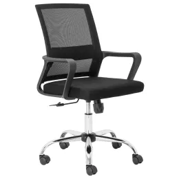 Chrome Cindy Medium Back Ergonomic Office Chair – Black Mesh/Fabric