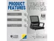 Chrome Cindy Visitor Office Chair – Black Mesh/Fabric, Sleighbase