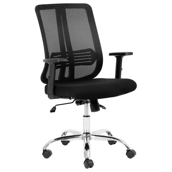 Lenny Medium Back Ergonomic Office Chair – Chrome Base, Black Lenny Medium Back Ergonomic Office Chair – Chrome Base, Black