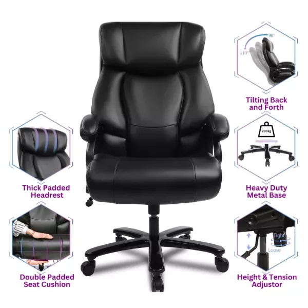 Dupa Heavy Duty Executive Office Chair – Black Bonded Leather Dupa Heavy Duty Executive Office Chair – Black Bonded Leather