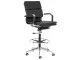 Eames Padded Executive Draughtsman Chair – Chrome Footring, Black Bonded Leather Eames Padded Executive Draughtsman Chair – Chrome Footring, Black Bonded Leather