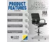 Eames Padded Executive Draughtsman Chair – Chrome Footring, Black Bonded Leather