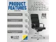 Eames Padded Executive High Back Office Chair – Chrome, Black Bonded Leather