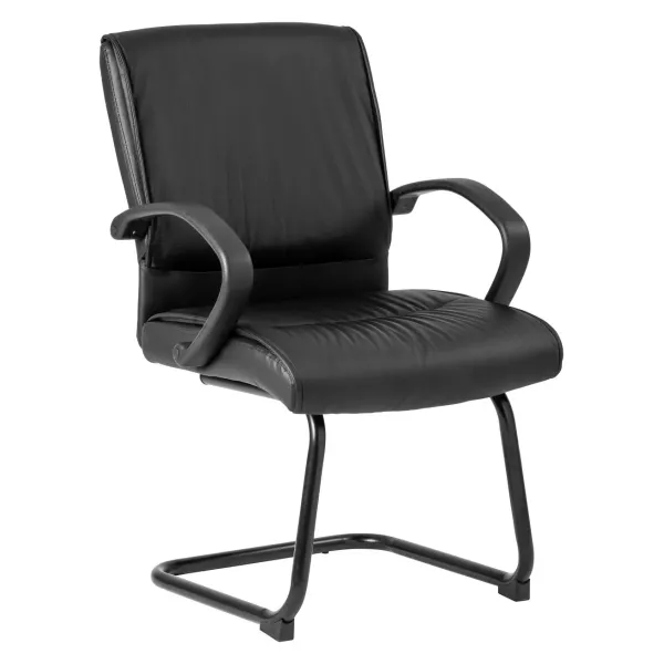 Goose Visitor Office Chair – Black Bonded Leather