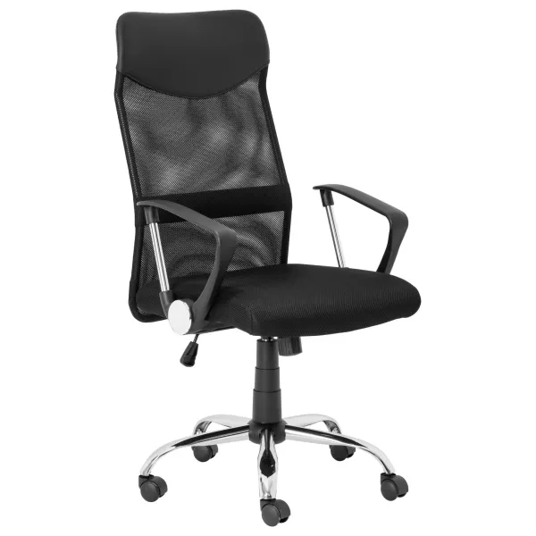 Ice High Back Ergonomic Office Chair – Chrome Base, Black Ice High Back Ergonomic Office Chair – Chrome Base, Black