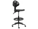 Industrial Draughtsman Ergonomic Chair – Black PU, Nylon Footring