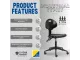 Industrial PU Typist Chair – Black