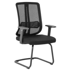 Lenny Visitor Office Chair Black Lenny Visitor Office Chair in black with mesh backrest, armrests, padded seat and silver cantilever frame