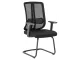 Lenny Visitor Office Chair in black with mesh backrest, armrests, padded seat and silver cantilever frame