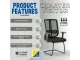 Lenny Visitor Office Chair in black with mesh backrest, armrests, padded seat and silver cantilever frame