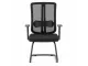 Lenny Visitor Office Chair in black with mesh backrest, armrests, padded seat and silver cantilever frame