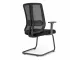 Lenny Visitor Office Chair in black with mesh backrest, armrests, padded seat and silver cantilever frame