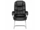 Lielie Visitor Office Chair in black bonded leather with padded backrest, armrests and silver cantilever visitor chair frame