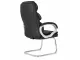 Lielie Visitor Office Chair in black bonded leather with padded backrest, armrests and silver cantilever visitor chair frame