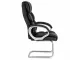 Lielie Visitor Office Chair in black bonded leather with padded backrest, armrests and silver cantilever visitor chair frame