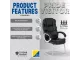 Lielie Visitor Office Chair in black bonded leather with padded backrest, armrests and silver cantilever visitor chair frame
