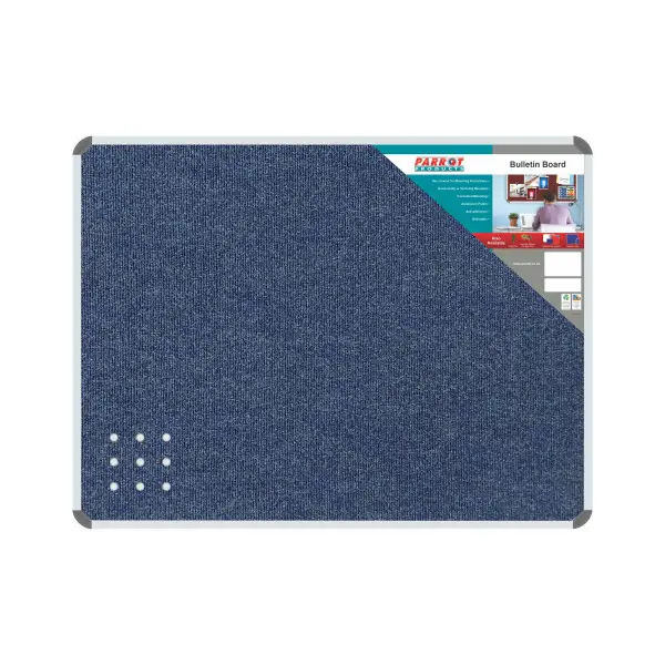 PARROT Bulletin Board Ribbed Aluminium Frame 1200 x 1000mm - Denim