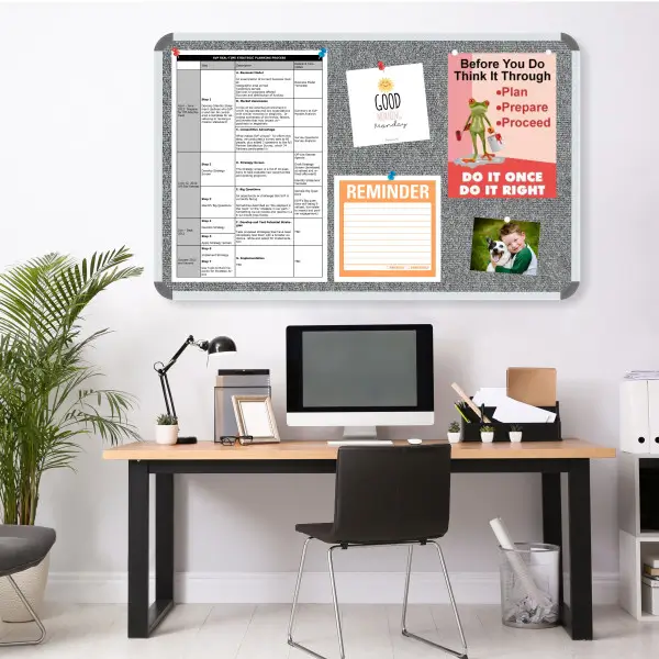 PARROT Bulletin Board Ribbed Aluminium Frame 1200 x 1000mm - Laurel