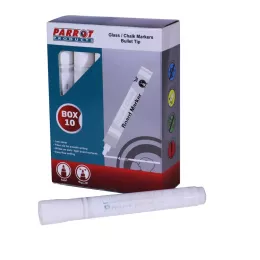 PARROT Glass / Chalkboard Markers White - 10 Pack