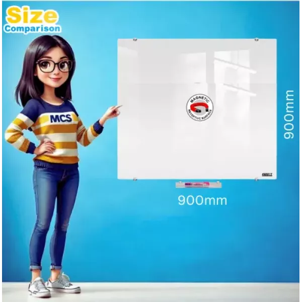 PARROT Glass Whiteboard Magnetic 900 X 900mm PARROT Glass Whiteboard Magnetic 900 X 900mm