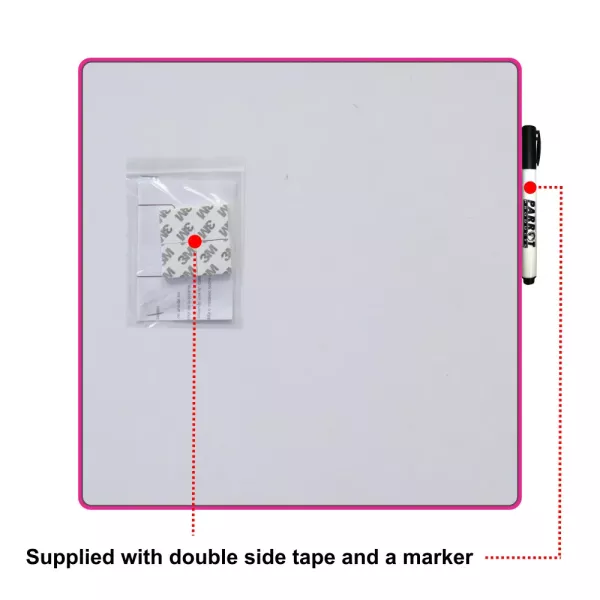 Front view of Parrot Whiteboard Tile Magnetic in Pink color