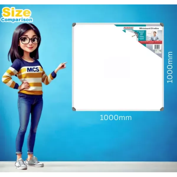 PARROT Whiteboard Non-Magnetic 1000 X 1000mm