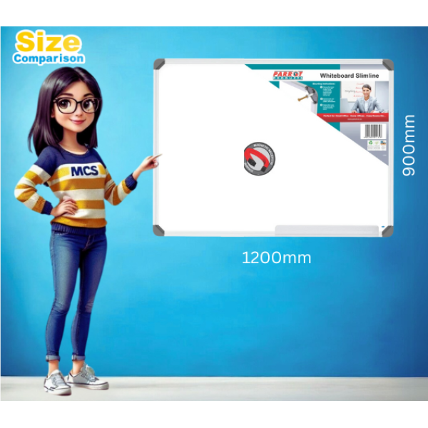 Parrot BD1141 Slimline Magnetic Whiteboard 1200x900mm