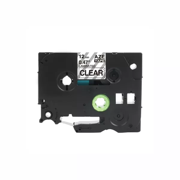 Parrot E1000PRO label tape 12mm black on clear refill in retail packaging