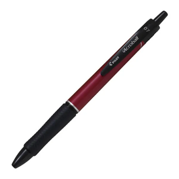 Pilot Acroball T-Series Ballpoint Pen 0.7mm – Metallic Red Barrel Front view of Pilot Acroball T-Series Ballpoint Pen with metallic Red barrel and black ink