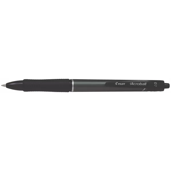 Pilot Acroball T-Series Ballpoint Pen 0.7mm – Metallic Black Barrel Front view of Pilot Acroball T-Series Ballpoint Pen with metallic black barrel and black ink