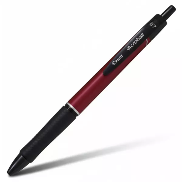 Pilot Acroball T-Series Ballpoint Pen 0.7mm – Metallic Red Barrel Front view of Pilot Acroball T-Series Ballpoint Pen with metallic Red barrel and black ink