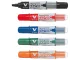 PILOT V Board Master Chisel Point Markers – 5 Colours with Holder Set of 5 PILOT V Board Master refillable chisel whiteboard markers with magnetic holder
