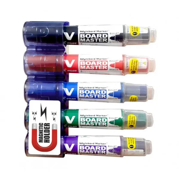 Pilot V Board Master Bullet Point Markers with Magnetic Holder