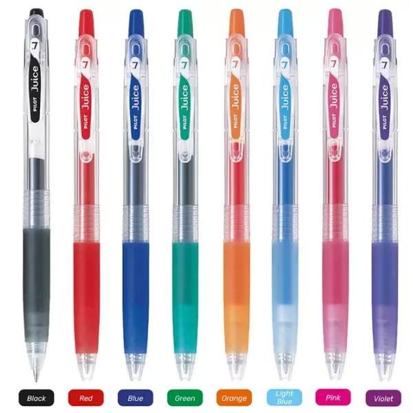 Pilot Juice 0.7mm Wallet of 8 Gel Pens – Assorted Colours Pilot Juice 0.7mm wallet of 8 gel pens with 6+2 free colours, smooth writing