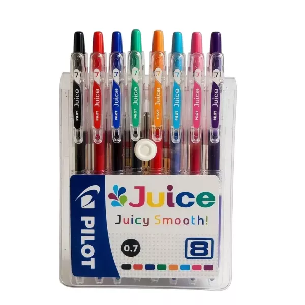 Pilot Juice 0.7mm Wallet of 8 Gel Pens – Assorted Colours Pilot Juice 0.7mm wallet of 8 gel pens with 6+2 free colours, smooth writing