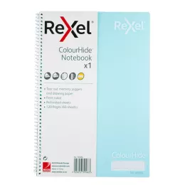 Rexel Colourhide A4 Notebook 120 Pages - Pastel Blue