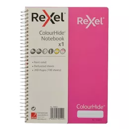 Rexel Colourhide A4 Notebook 120 Pages - Pink