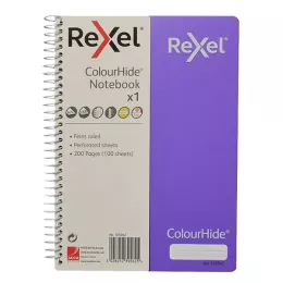 Rexel Colourhide A4 Notebook 120 Pages - Purple